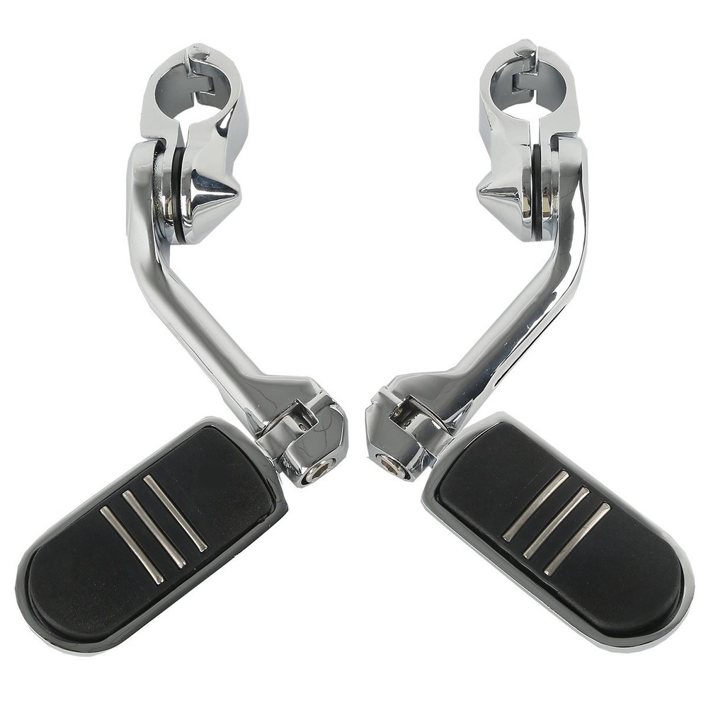 32mm 1.25 Chrome Angled Engine Guard Foot Peg Universal Fit For Streamliner