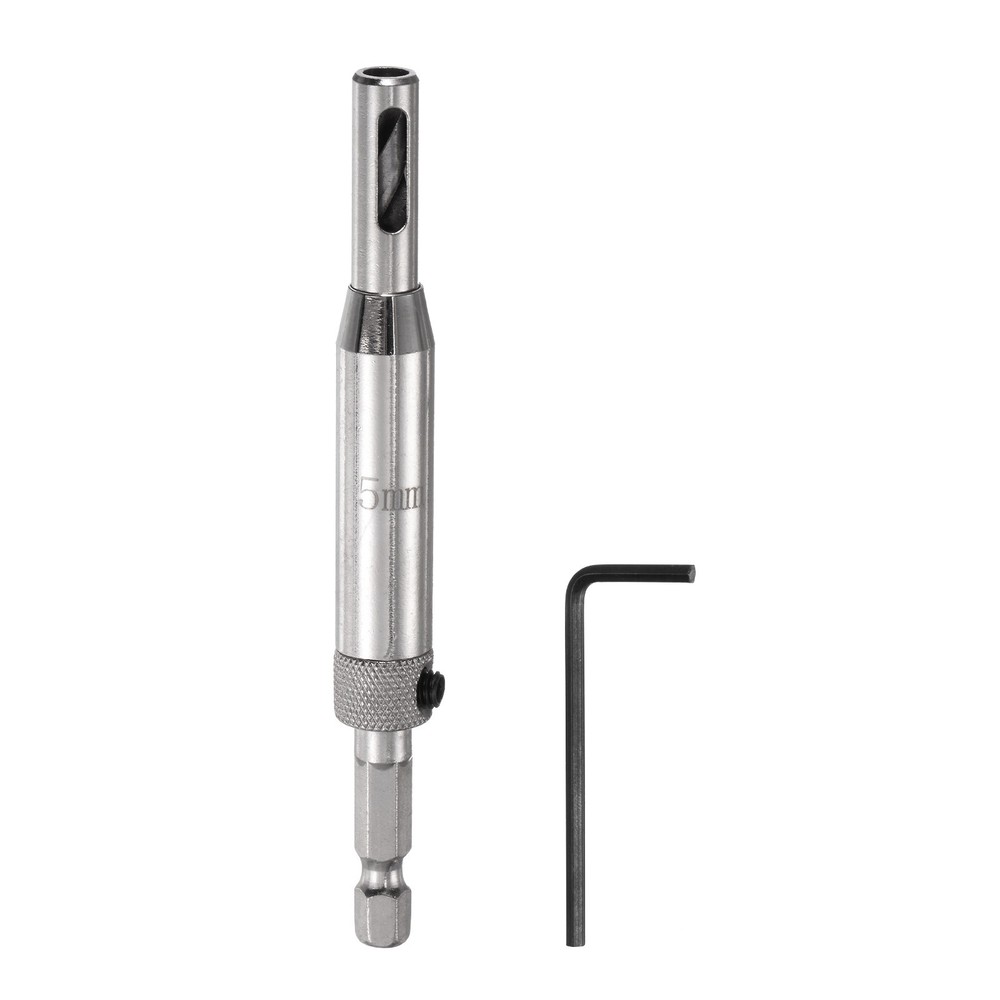 1pcs Self Centering Drill Bit Set 5mm Hex Shank 1/4" for Hinges, Silver