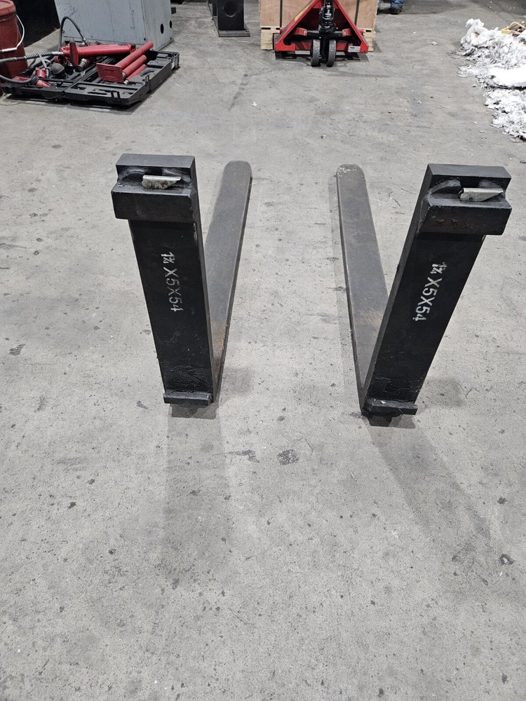 Forklift Forks 54" long 1 3/4" thick 5" wide