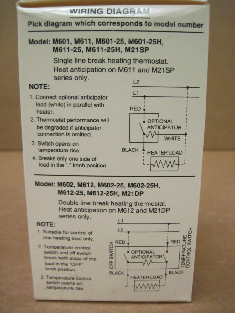King K601w Line Voltage Thermostat Single Pole