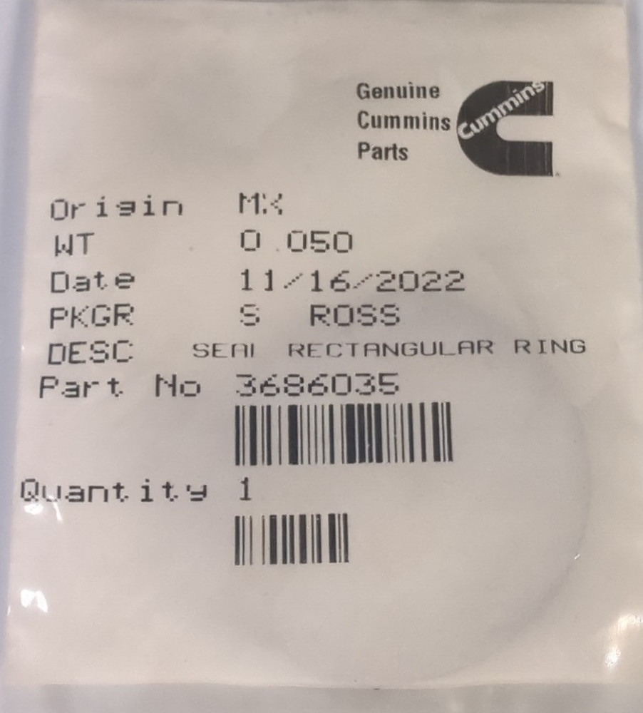 3686035 CUMMINS SEAL,DIAMOND RING