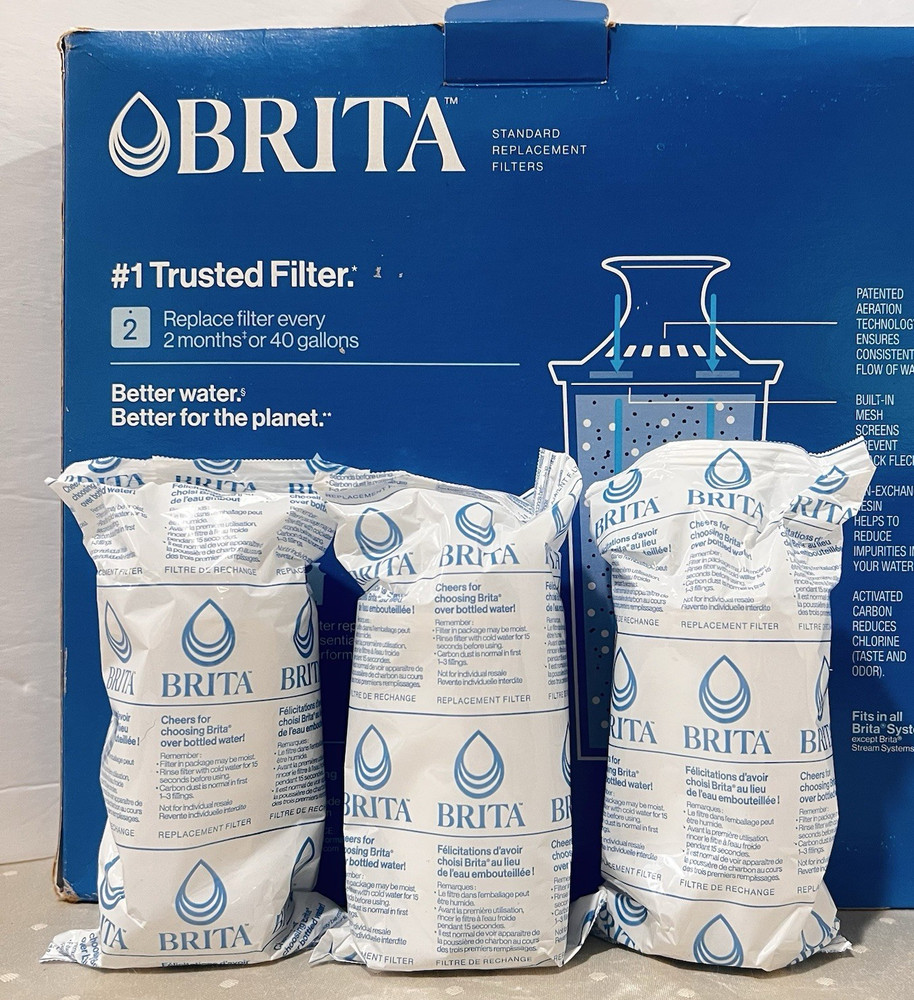 Brita  3 PACK Replacement Water Filters for Brita Water Pitchers and Dispensers