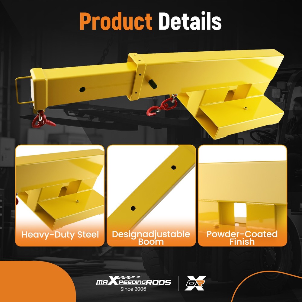 Crane Jib Boom Fork Mounted Telescoping Double-fork Design For skid steers