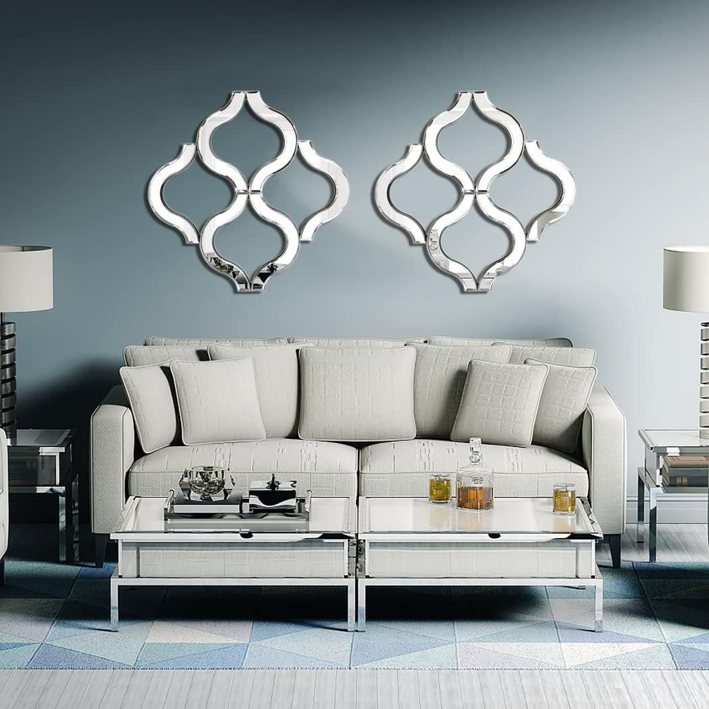 Glam Arc-Shaped Silver Wall Mirror 20”X20” - Chic Bevelled Accent Decor