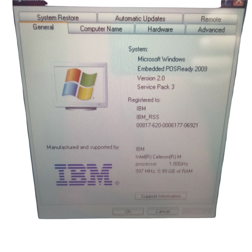 IBM 4852-E26 15" Touchscreen POS Computer Fingerprint Reader Windows POS 2009