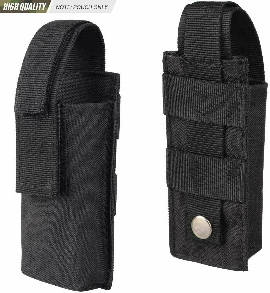 Tactical Molle Pouch Belt EDC Multi-Tool Knife Sheath Pouch Flashlight Holster