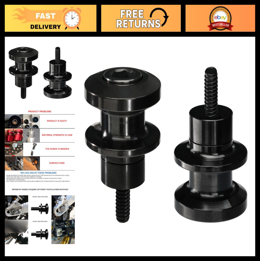 Motorcycle Swing Arm Spools Paddock Stand Bobbins for M6 Bikes