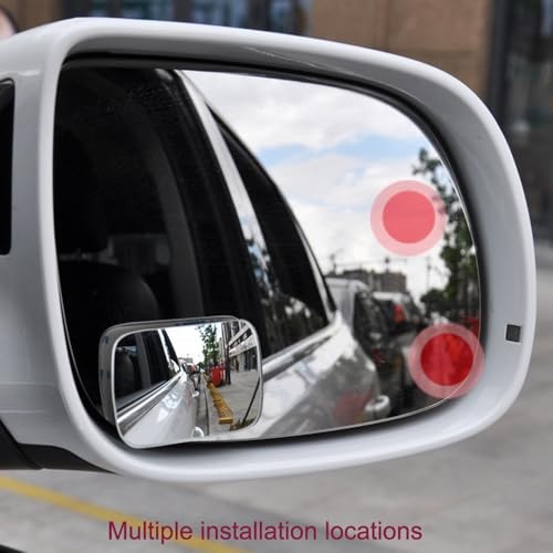 360-Degree Adjustable Frameless Blind Spot Mirror, HD Glass Convex Rectangle