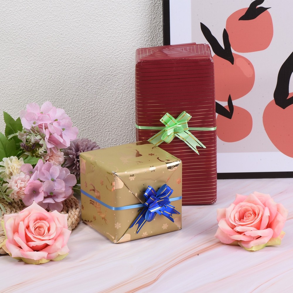 100Pcs 8" Pull Bows Ribbon Gift Wrapping String Decorative Bow Tie Pink