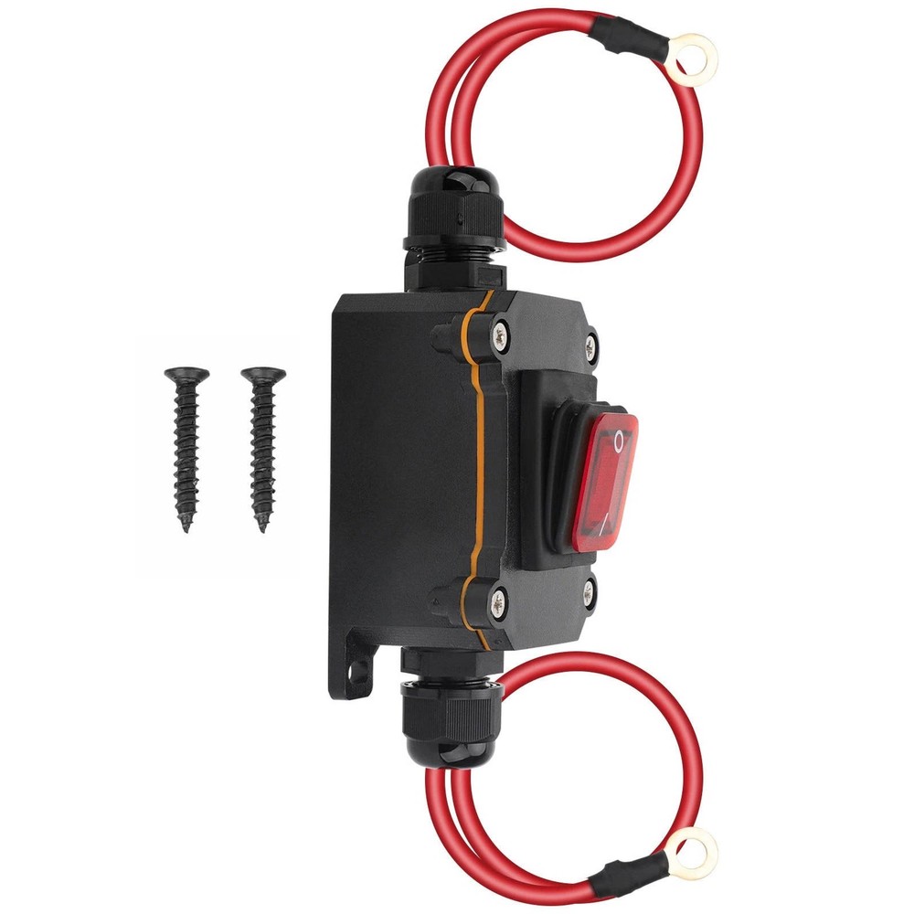 New IP67 PA66 DC 12-24V Inline Cord Switch Copper Ring Power Wire On/Off Switch