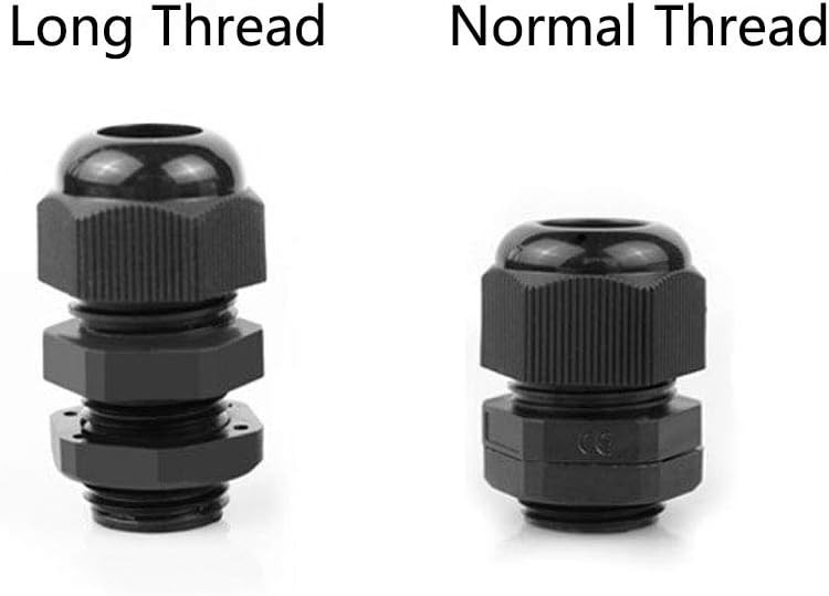 EZFIT Long Threads Cable Gland 10 Pack Plastic Waterproof Thread