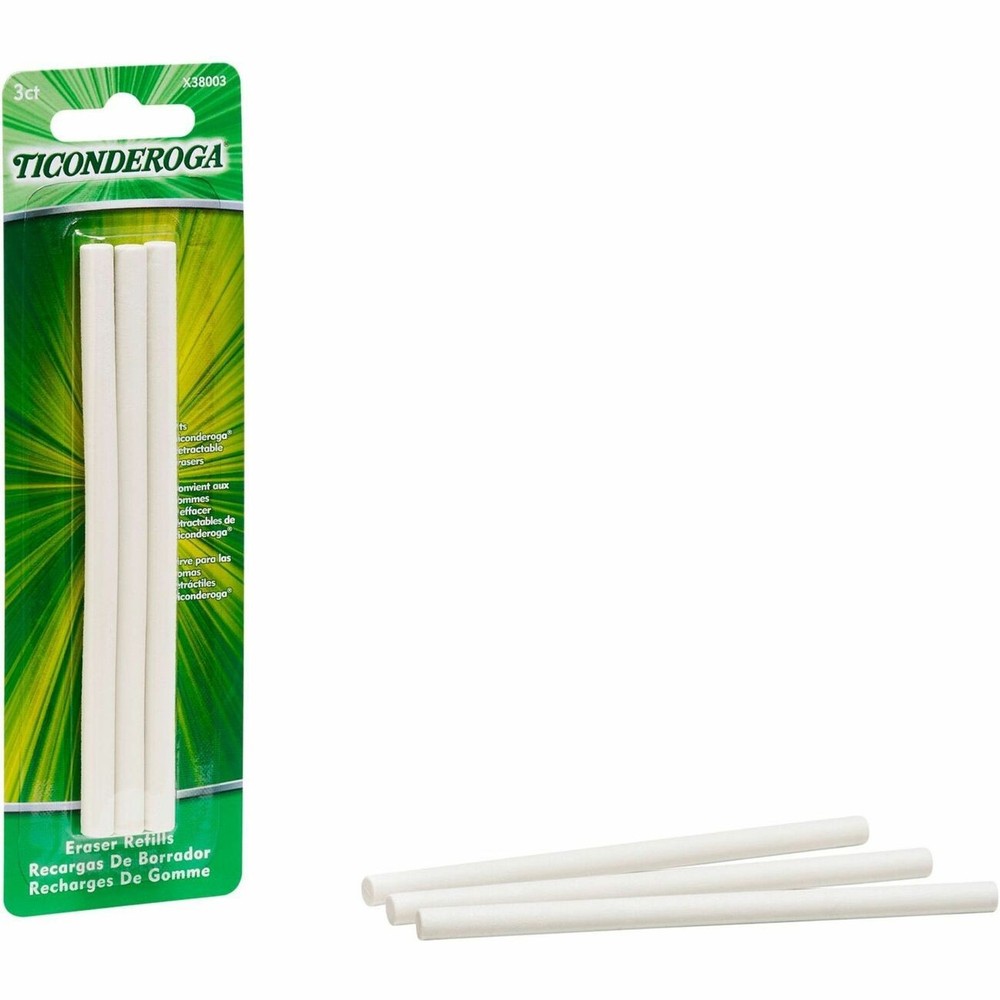 Ticonderoga Retractable Eraser Refills White 3/pkg (x38003)