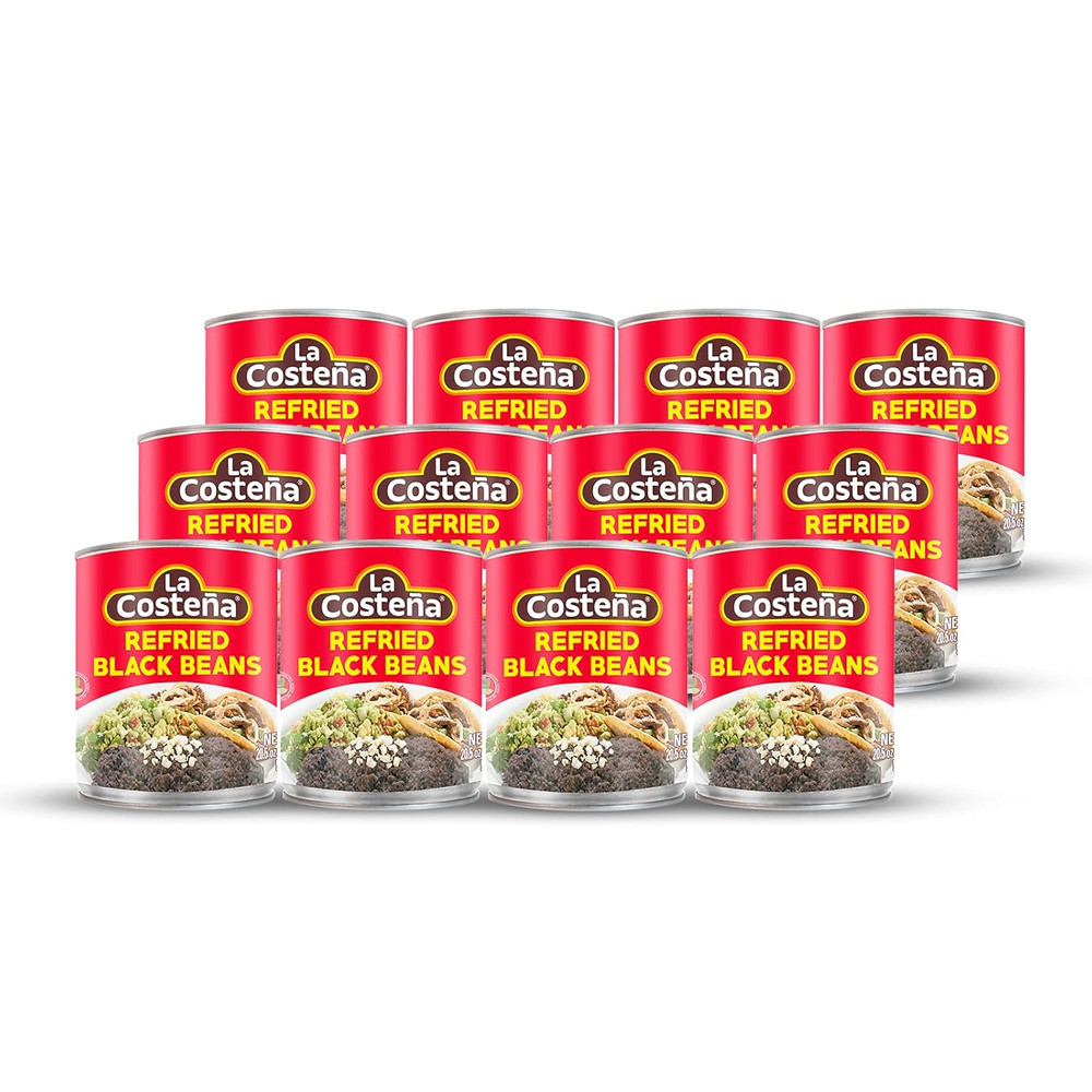 La Costeña Refried Black Beans 20.5 Oz (12-Pack)