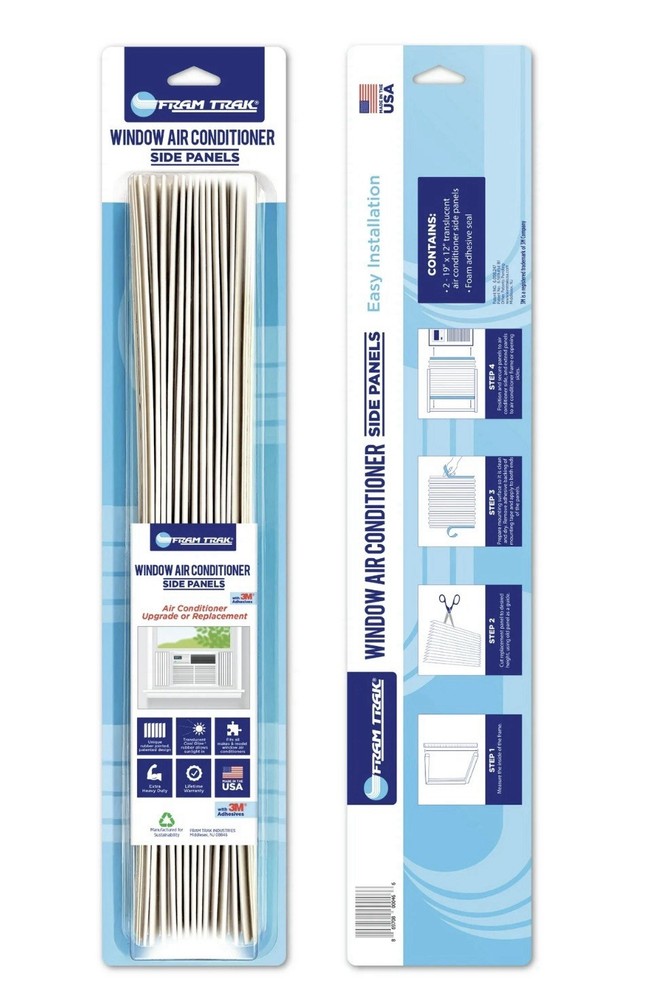 Fram Trak Window Air Conditioner Accordion Side Panels 19" x 12" 3M Peel & Stick