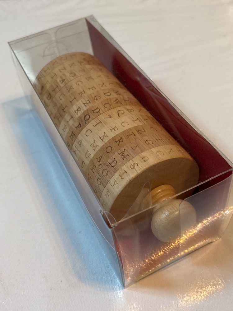 American Traditions Cypher Wheel Wooden Secret Decoder EUC W Box
