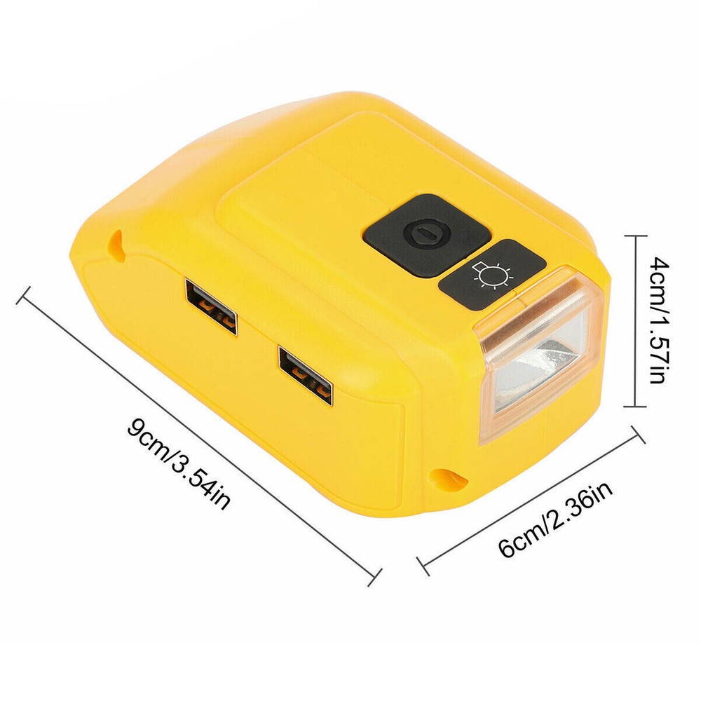 Power Source Lithium Battery Charger 2 USB Adapter For Dewalt 20V/18V DCB090
