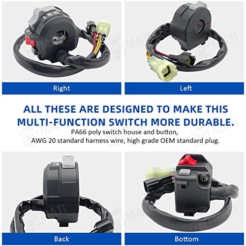 Left Handlebar Control Engine Start Run Off Headlight Switch for Yamaha ATV