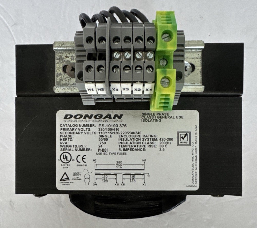 Dongan ES-10190.376 Single Phase Class 1 General Transformer Isolating Clean