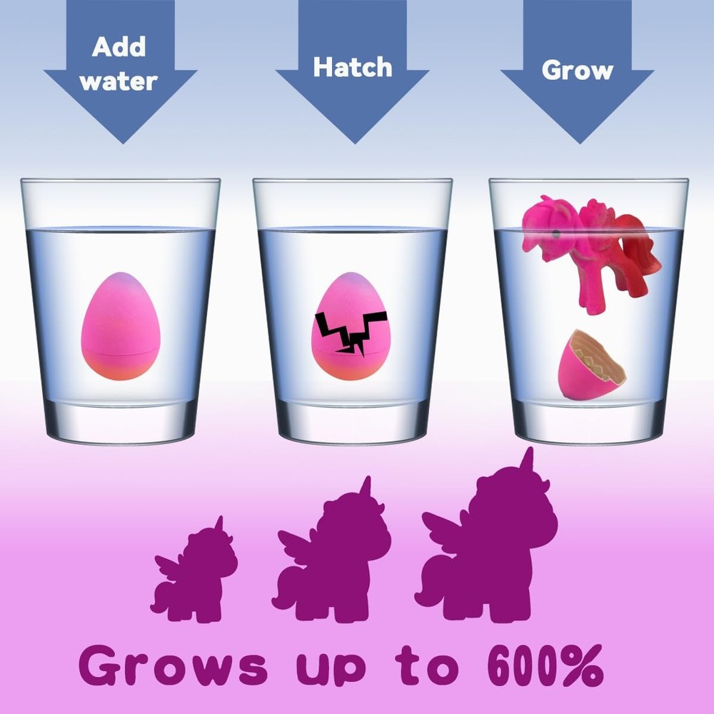 Yaxuan 6 Pack Unicorn Hatching Surprise Eggs Miniature, Multicolor