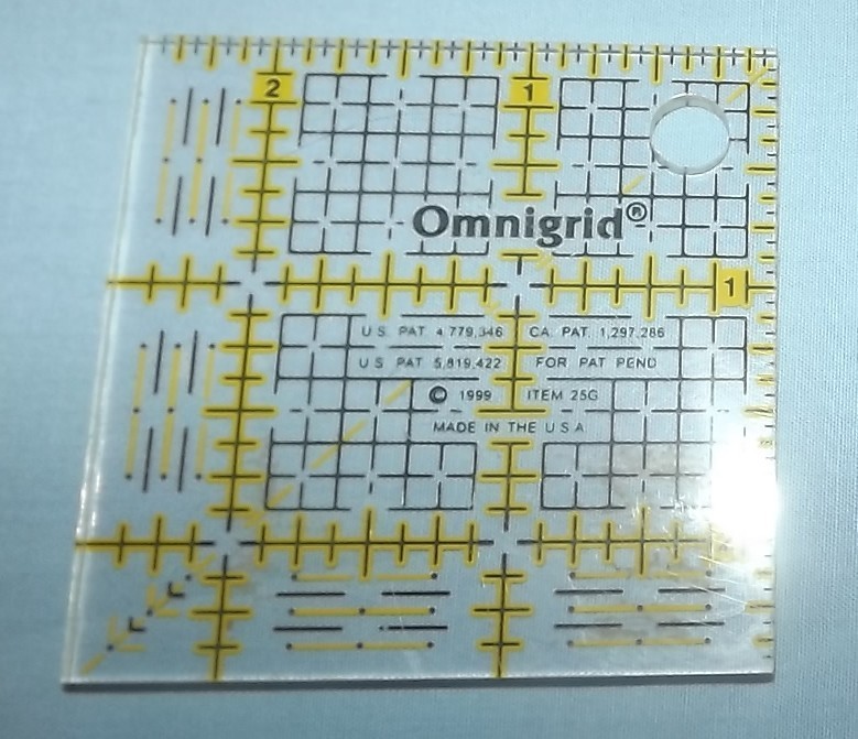 Omnigrid Quilt Ruler Turn Around  2 1/2" square 25G