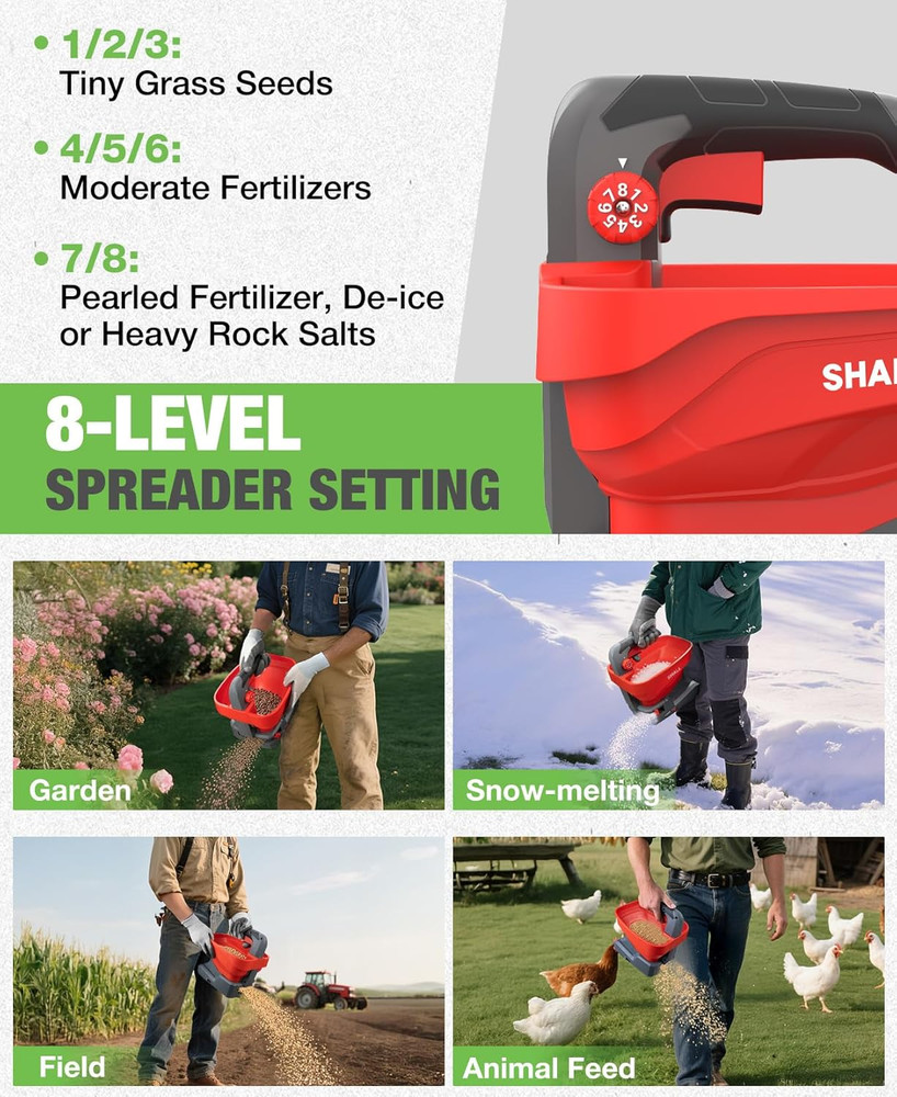 Handheld Spreader Fertilizer Seed Salt Rechargeable 3.3L