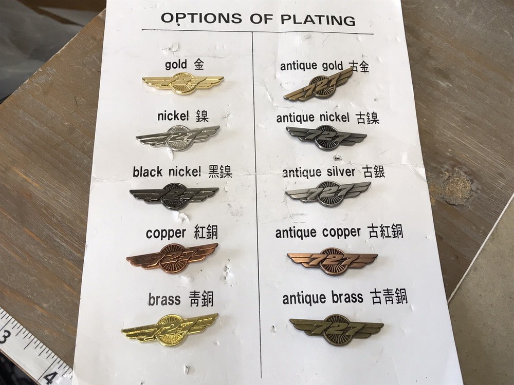 Boeing 727 Salesman Plating sample set pins