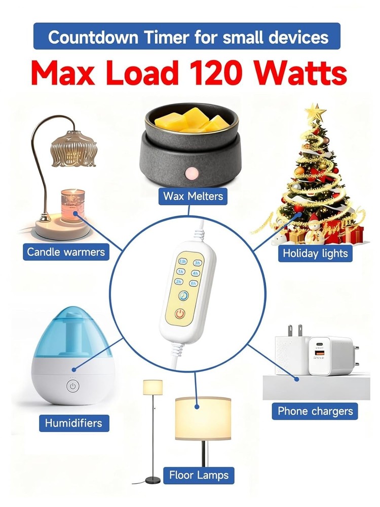 Extension Cord with Timer - x1 Only auto-Off Not self-Startup 6 Options Timer Ou