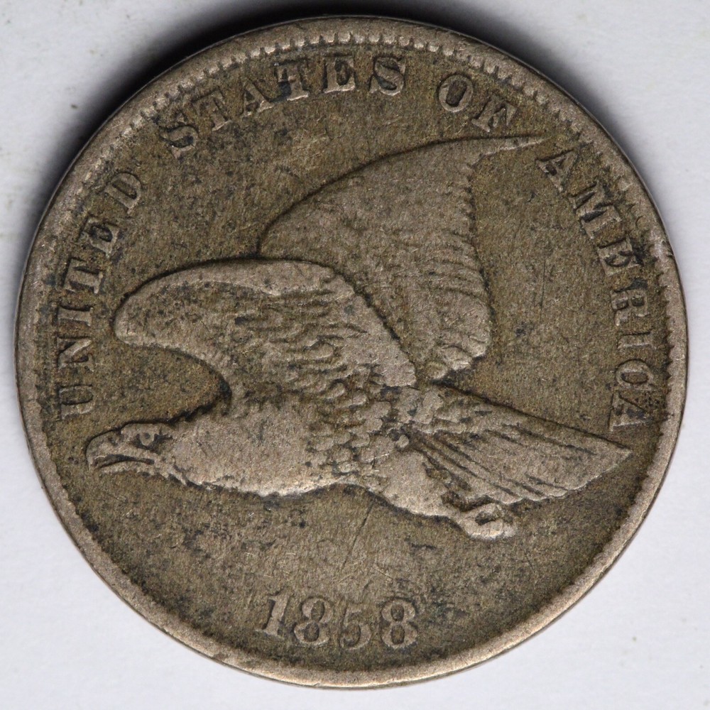 1858 S.L. Flying Eagle Cent Penny VF E199 JNE