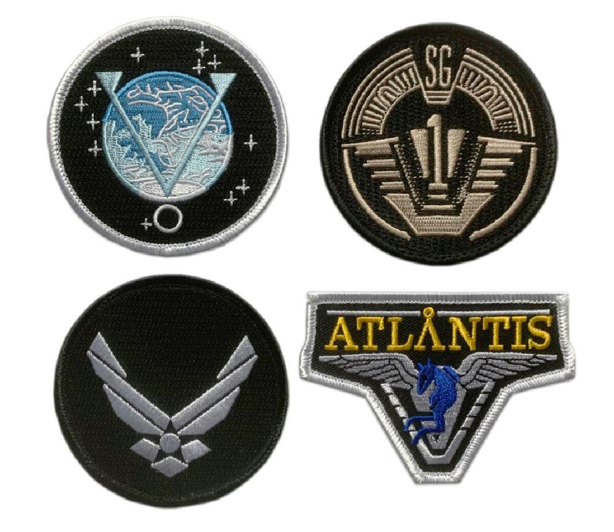 Stargate SG-1 Atlantis Uniform/Costume Patch [4pc Set - Hook Fastener]