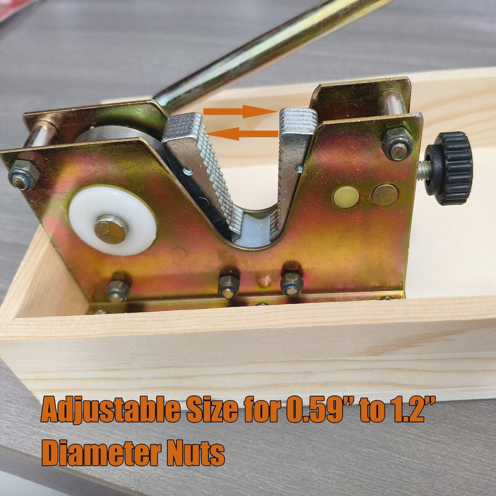 Nut Crackers for All Nuts, Heavy Duty Walnut Cracker with Wooden Base Adjusta...