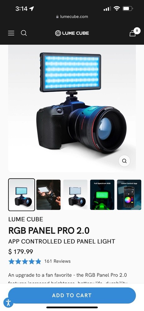 LUME CUBE Panel Pro 2.0 RGB Camera Light - NEW