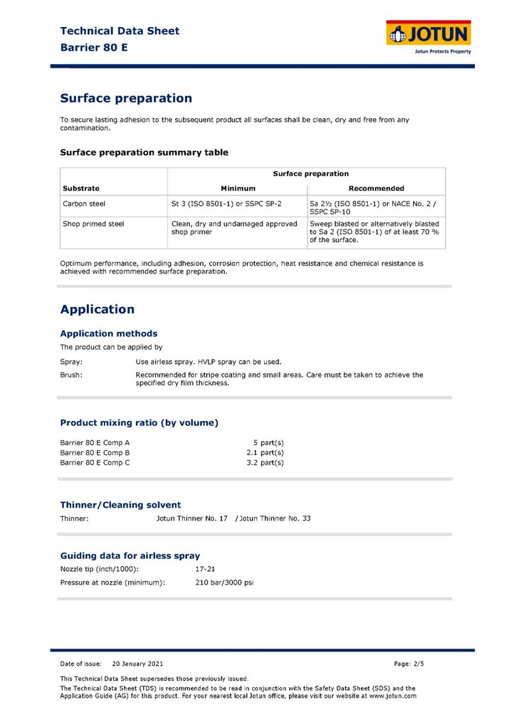 Jotun Barrier 80 E Comp A Epoxy 5L (EXP. 11/08/2021)