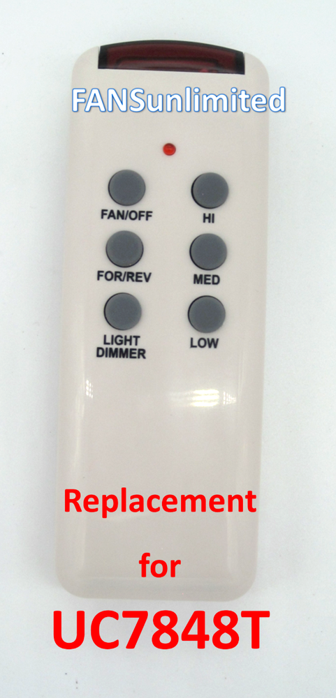 Fan Replacement Remote for Hunter UC7848T with wall bracket
