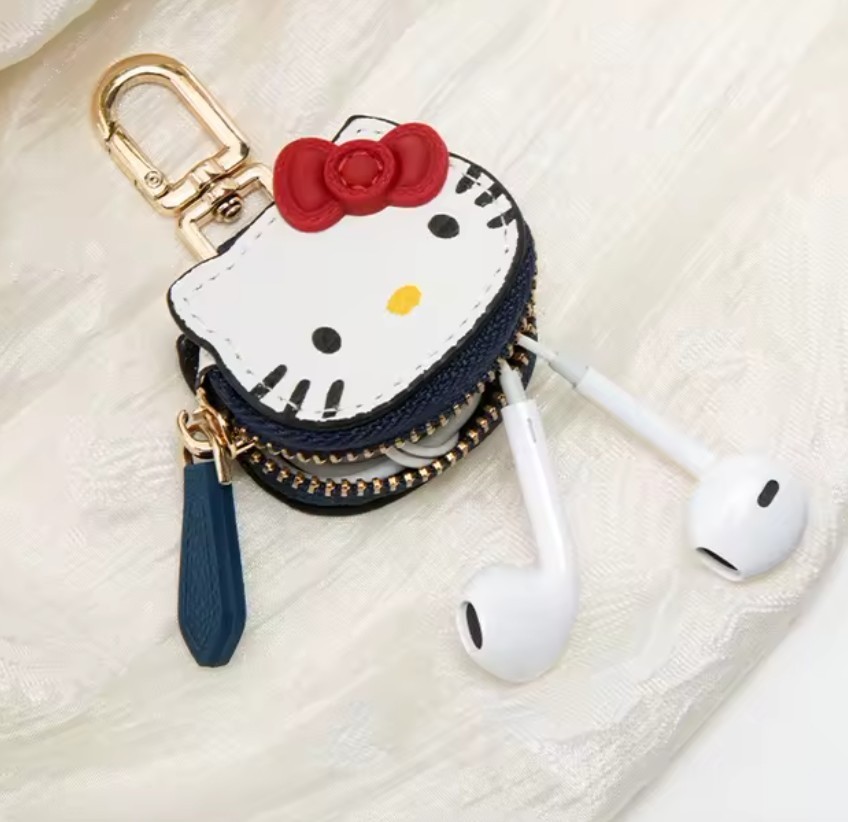 6PK Hello Kitty White Bag Charm Key Ring2