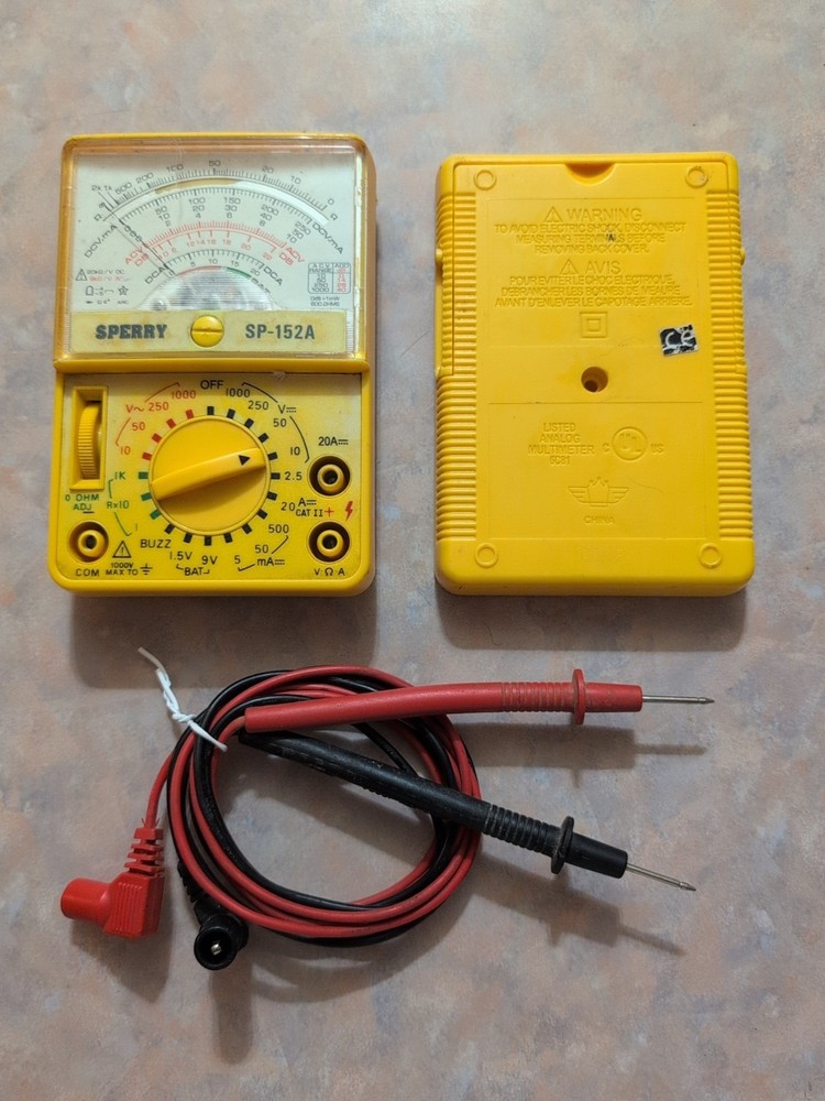 Sperry Instruments Volt Ohm Meter Multi Tester SP-152A with Cables