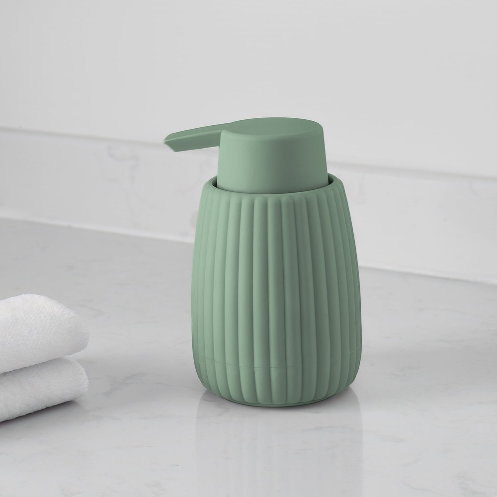 Mainstays Rubberized Plastic Ribbed Soap Pump, Green