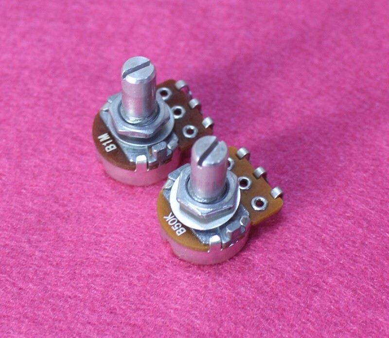 Rhythm Roller Knobs Solid Shaft Mini Pots Kit w/ Bracket For Fender Jazzmaster