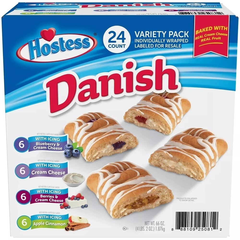 Hostess Variety Pack Danish, 2.75 oz. (24 Count)