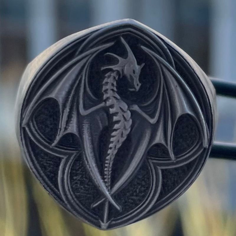 Handcrafted Zodiac Dragon Ring Adjustable Open Ring Accessory