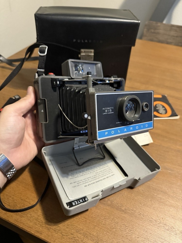 Polaroid 315 Camera Case, Flash, Manuals Plus Extras