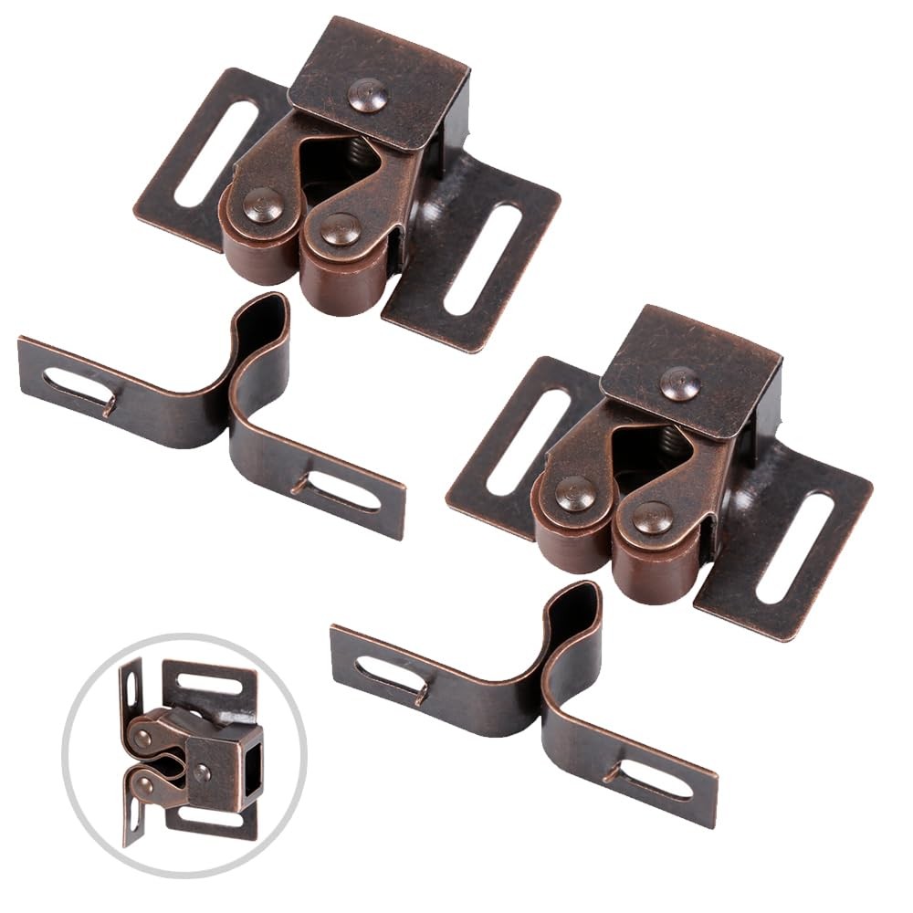 2 Pack Cabinet Latch Double Roller Catch for Cupboard Closet Door...