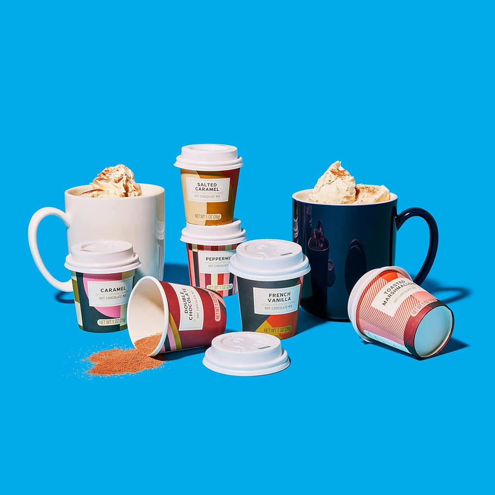 Bombombs Hot Chocolate Mix Gift Set in Mini Cup Packaging, Flavors Include Doubl