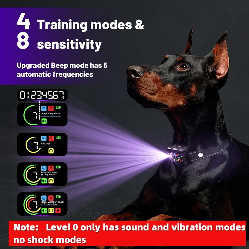 Bark Collar 2 Pack,Bark for Large Medium Small Dogs 2 Pack, Black