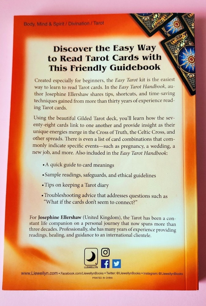 Gilded Tarot Deck & Easy Tarot Handbook Set with Celtic Cross Mat – Complete Kit
