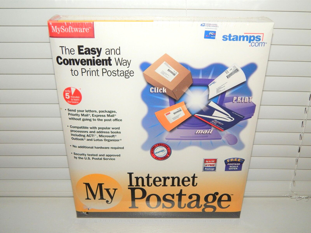 NOS Sealed My Internet Postage My Software Windows 95/98 CD-ROM Home Postage