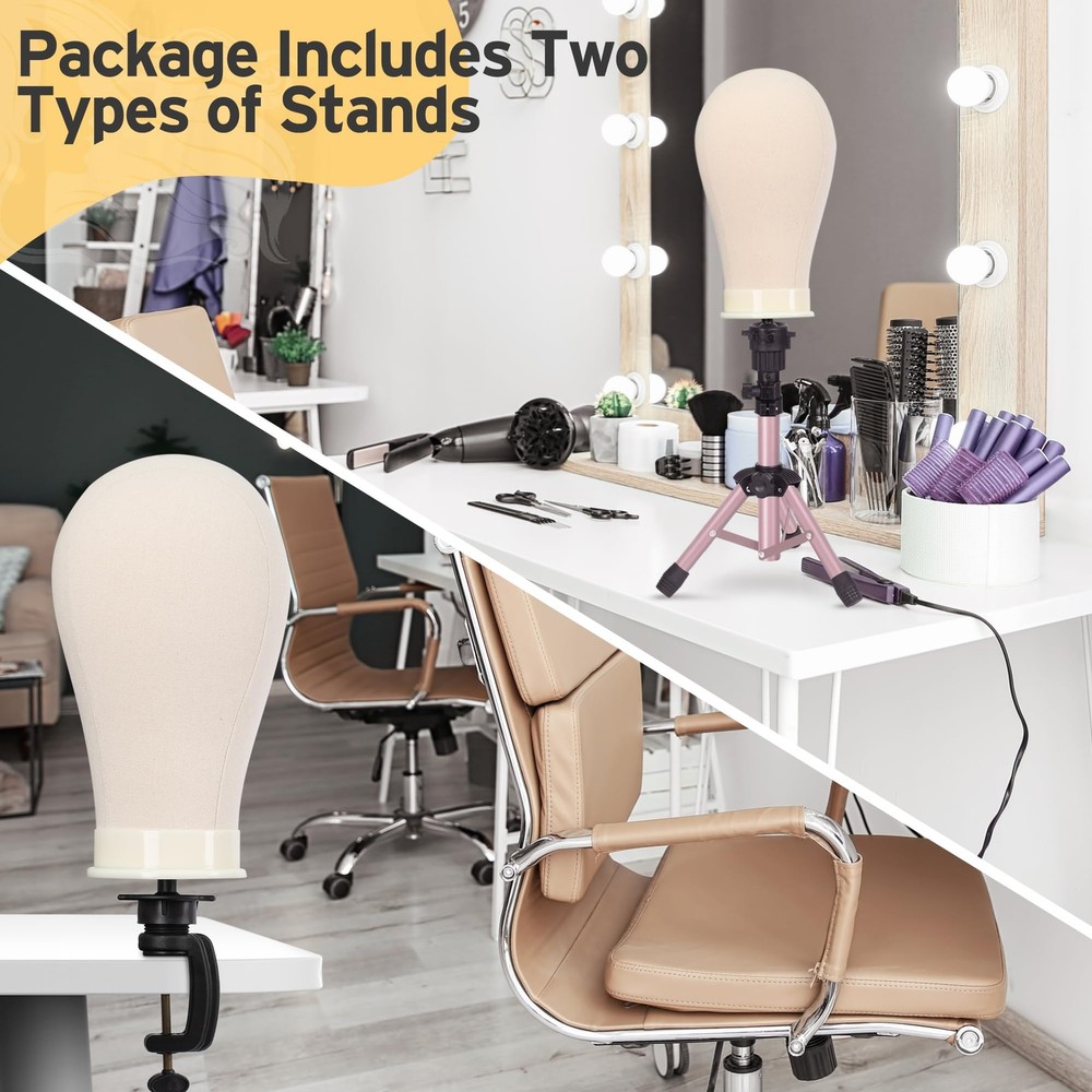 Mannequin Stand with Head for Desktop, Rose Golden