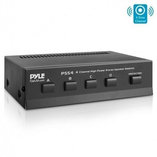 Pyle High Power Stereo Speaker Selector - Wired Connection PSS4
