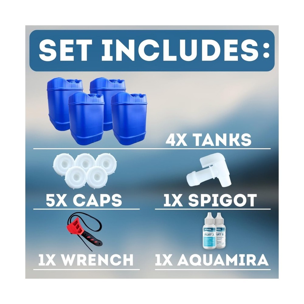 5-Gallon Stackable Water Storage Containers, Water Treatment,5 Gallons Each w...