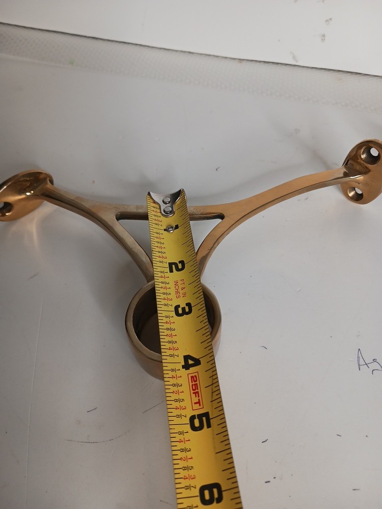 Solid Brass Floor Wall Fit 1.5" Screws Bar Bracket Polished #bar #Bracket #brass