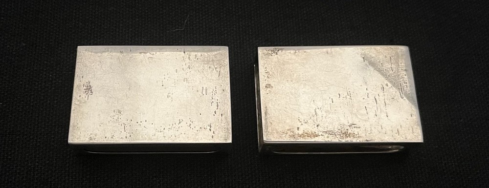 Pair Art Deco STERLING SILVER Matchbox Covers No Monograms
